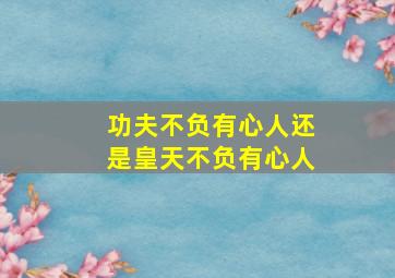 功夫不负有心人还是皇天不负有心人