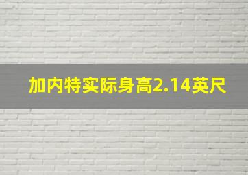 加内特实际身高2.14英尺