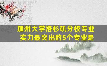 加州大学洛杉矶分校专业实力最突出的5个专业是