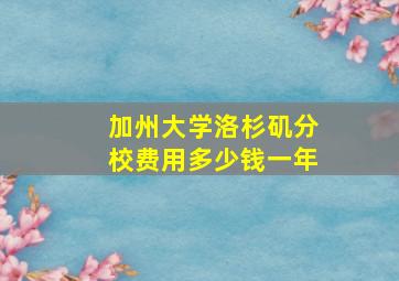 加州大学洛杉矶分校费用多少钱一年