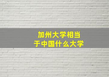 加州大学相当于中国什么大学