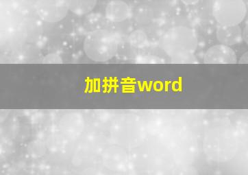 加拼音word