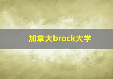 加拿大brock大学