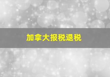 加拿大报税退税