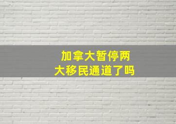 加拿大暂停两大移民通道了吗