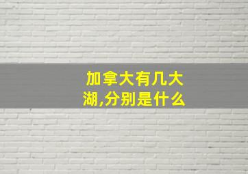 加拿大有几大湖,分别是什么