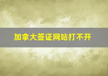 加拿大签证网站打不开