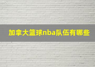 加拿大篮球nba队伍有哪些