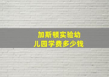 加斯顿实验幼儿园学费多少钱