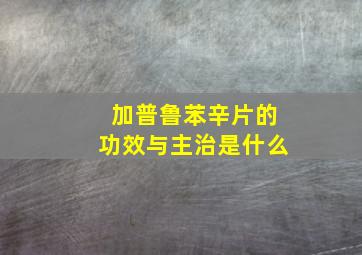 加普鲁苯辛片的功效与主治是什么