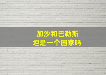 加沙和巴勒斯坦是一个国家吗