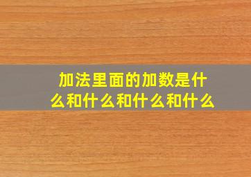 加法里面的加数是什么和什么和什么和什么