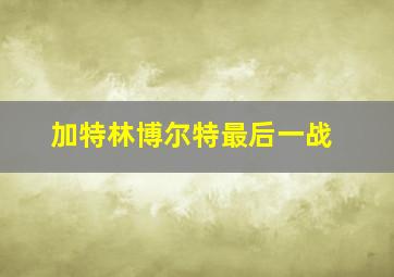 加特林博尔特最后一战