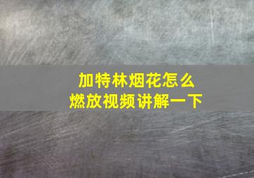 加特林烟花怎么燃放视频讲解一下