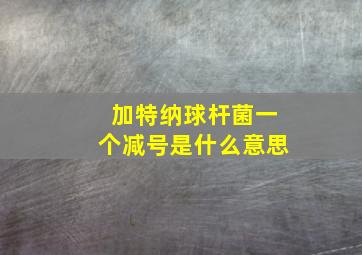 加特纳球杆菌一个减号是什么意思