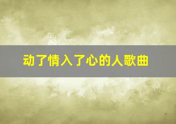 动了情入了心的人歌曲