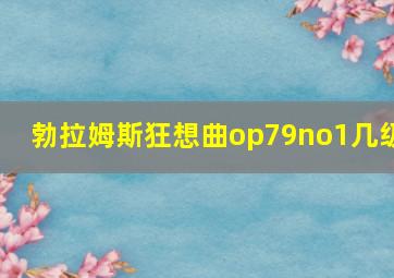 勃拉姆斯狂想曲op79no1几级