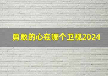 勇敢的心在哪个卫视2024