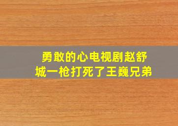 勇敢的心电视剧赵舒城一枪打死了王巍兄弟