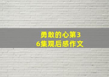 勇敢的心第36集观后感作文