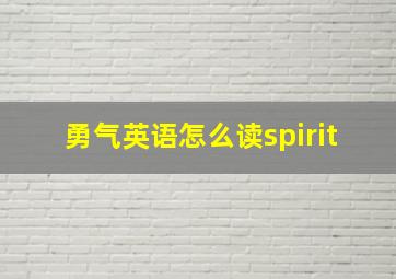 勇气英语怎么读spirit