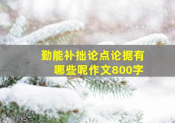 勤能补拙论点论据有哪些呢作文800字