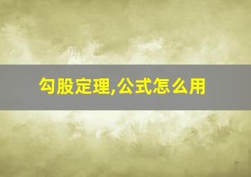 勾股定理,公式怎么用