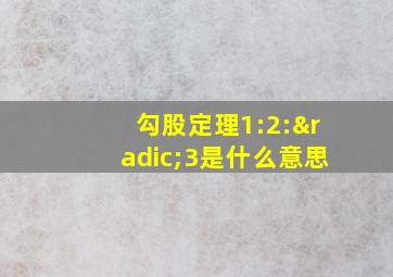 勾股定理1:2:√3是什么意思