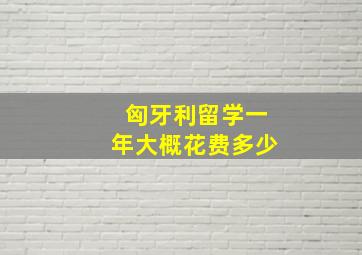 匈牙利留学一年大概花费多少