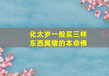 化太岁一般买三样东西属猪的本命佛