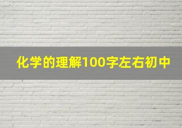 化学的理解100字左右初中