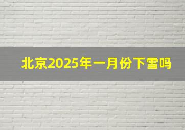 北京2025年一月份下雪吗