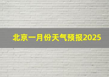 北京一月份天气预报2025