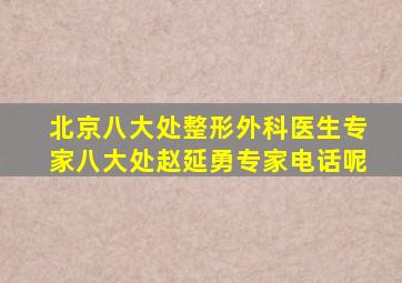 北京八大处整形外科医生专家八大处赵延勇专家电话呢