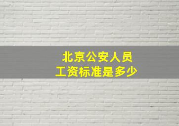 北京公安人员工资标准是多少