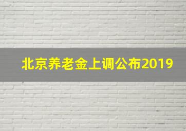 北京养老金上调公布2019