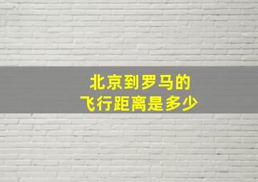 北京到罗马的飞行距离是多少