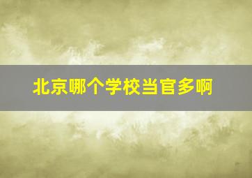 北京哪个学校当官多啊