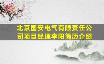 北京国安电气有限责任公司项目经理李阳简历介绍