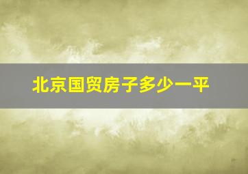 北京国贸房子多少一平