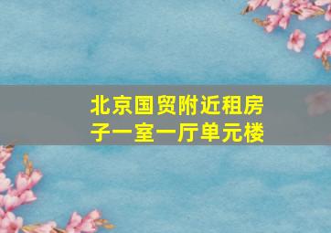 北京国贸附近租房子一室一厅单元楼