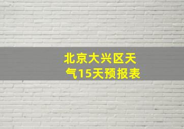 北京大兴区天气15天预报表