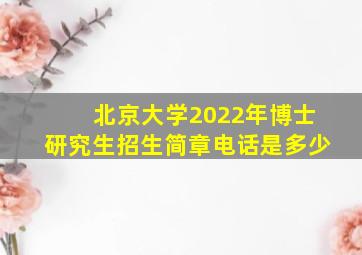 北京大学2022年博士研究生招生简章电话是多少