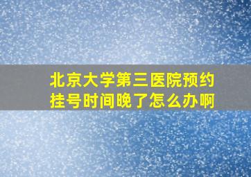 北京大学第三医院预约挂号时间晚了怎么办啊