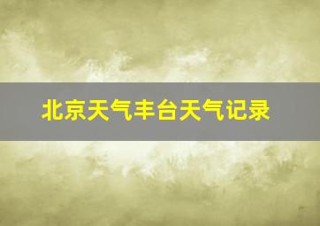 北京天气丰台天气记录