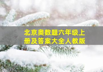 北京奥数题六年级上册及答案大全人教版