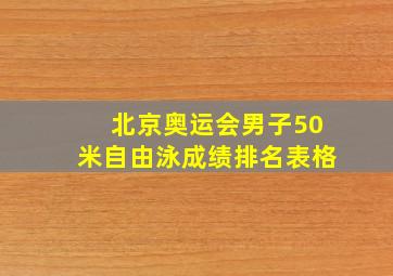 北京奥运会男子50米自由泳成绩排名表格