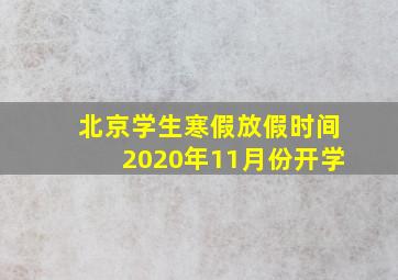 北京学生寒假放假时间2020年11月份开学