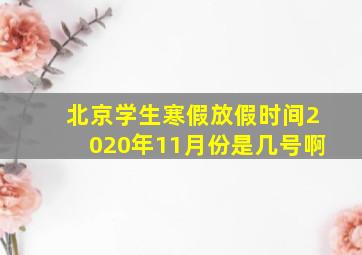 北京学生寒假放假时间2020年11月份是几号啊