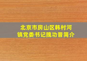 北京市房山区韩村河镇党委书记隗功晋简介